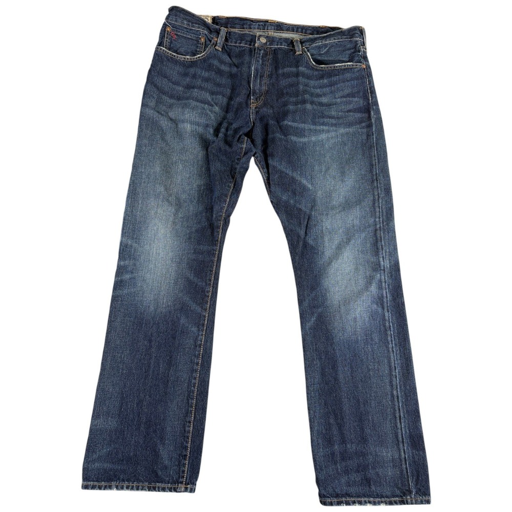 Polo Ralph Lauren Jeans Mens 38x32 Blue Straight Leg Durable Workwear Faded